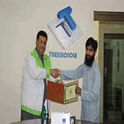 Distribution of Injection & Blow Molding Training Course Completion Certificates by Mr. Syed Nabeel Hashmi (CEO & Chairman) of Thermosole Industries.