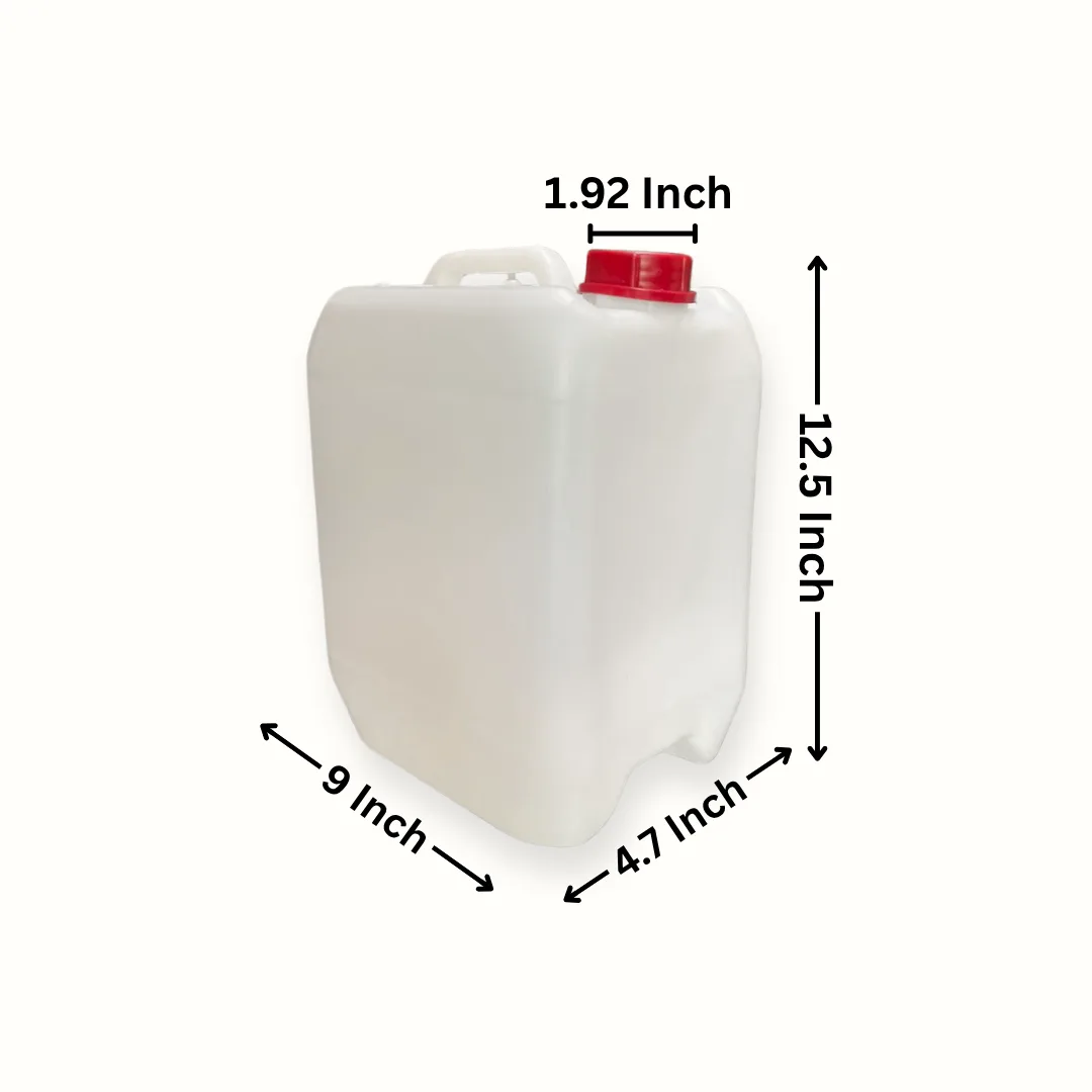 10 Litre Plastic Jerry Can in milky white by Thermosole, model TIL-2021