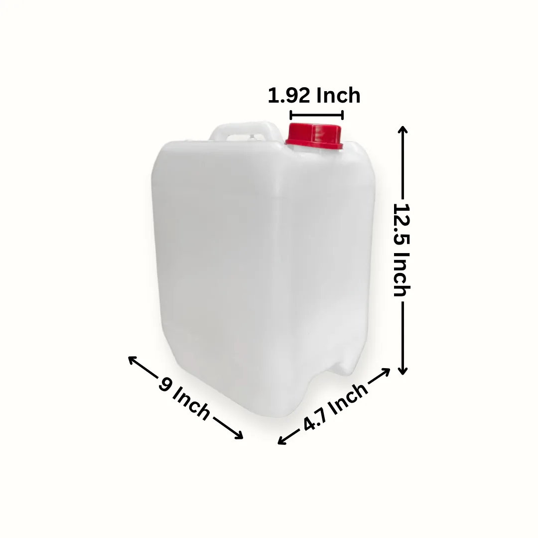 10 Litre Plastic Jerry Can in natural white by Thermosole, model TIL-2021