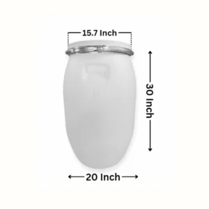 120 Litre Open Top Plastic Drum in natural white by Thermosole, model TIL-2704 120 Litre Open Top Plastic Drum in natural white by Thermosole, model TIL-2704