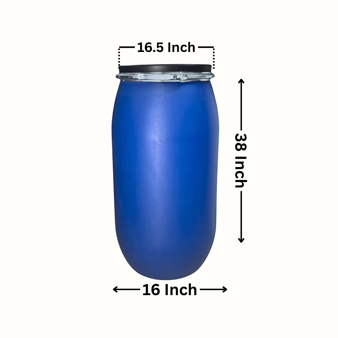 160 Litre Open Top Plastic Drum in blue by Thermosole, model TIL-2705