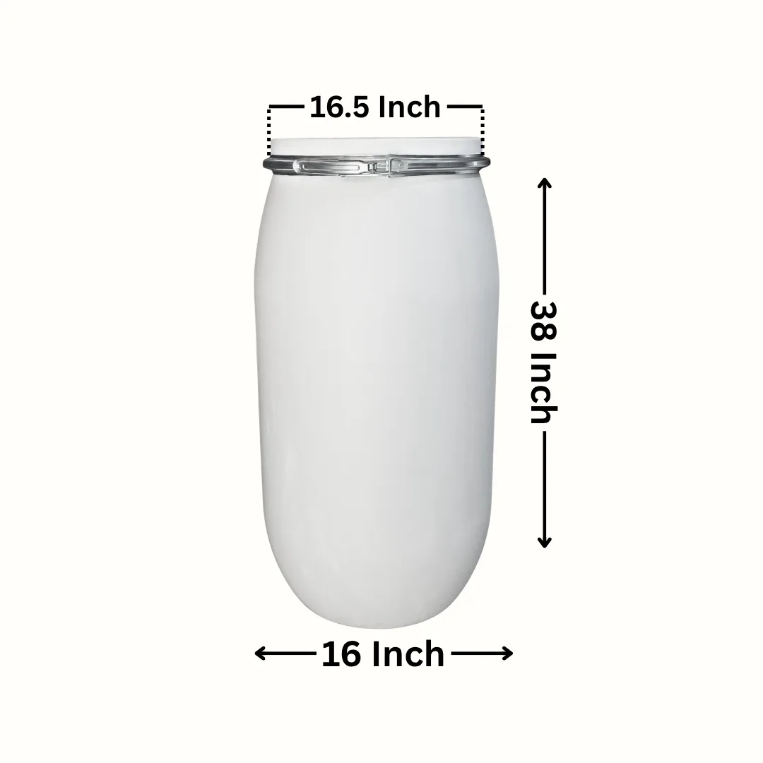 160 Litre Open Top Plastic Drum in natural white by Thermosole, model TIL-2705
