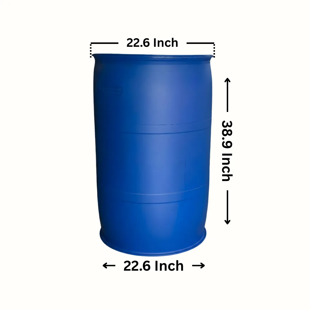210 Litre Closed Top Plastic Drum in blue by Thermosole, model TIL-2801