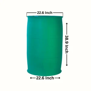 210 Litre Closed Top Plastic Drum in green by Thermosole, model TIL-2801