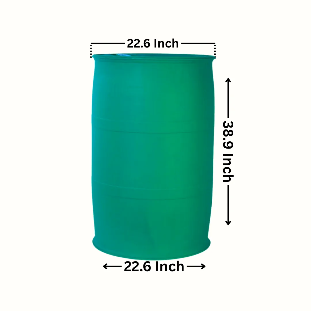 210 Litre Closed Top Plastic Drum in green by Thermosole, model TIL-2801