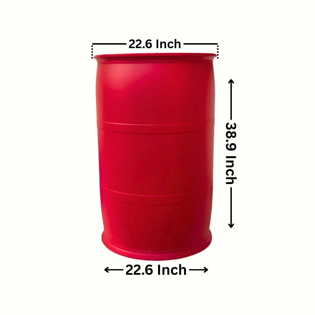 210 Litre Closed Top Plastic Drum in red by Thermosole, model TIL-2801