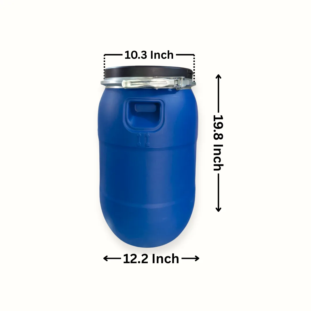 30 Litre Open Top Plastic Drum in blue by Thermosole, model TIL-2701
