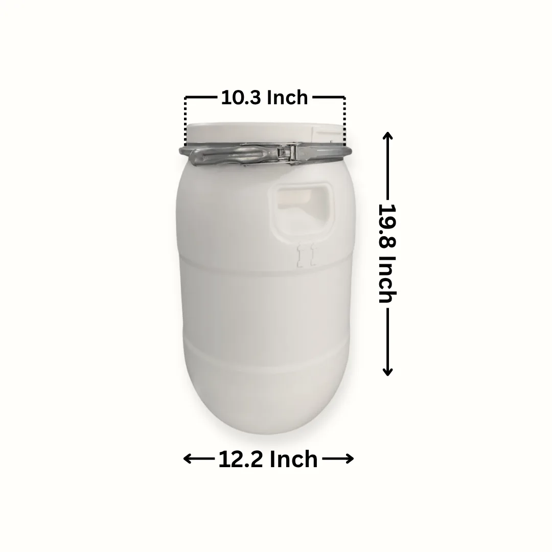 30 Litre Open Top Plastic Drum in milky white by Thermosole, model TIL-2701