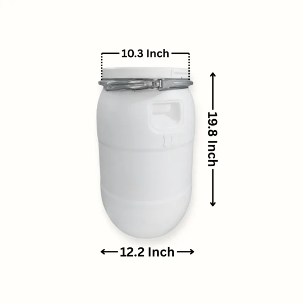 30 Litre Open Top Plastic Drum in natural white by Thermosole, model TIL-2701