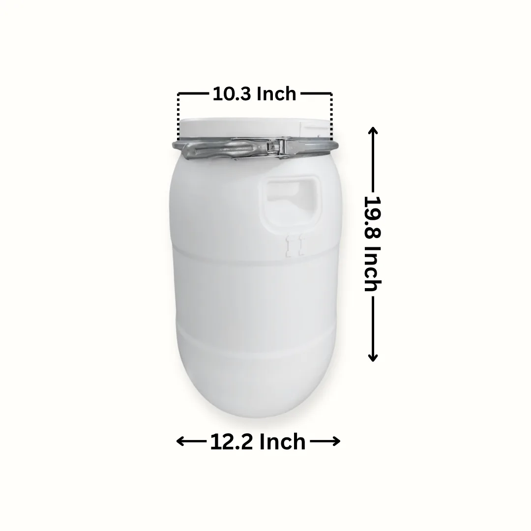 30 Litre Open Top Plastic Drum in natural white by Thermosole, model TIL-2701