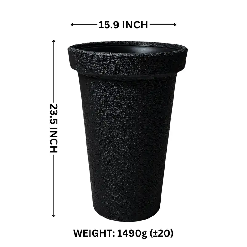 16 Inch Corner Plastic Flower Pot in black by Thermosole, model TIL-1029