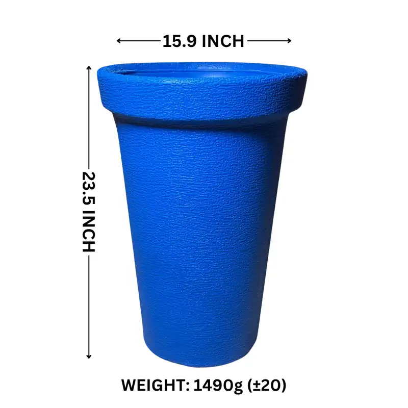 16 Inch Corner Plastic Flower Pot in blue by Thermosole, model TIL-1029