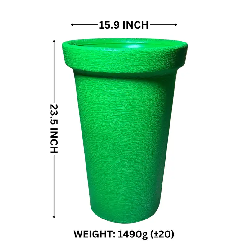 16 Inch Corner Plastic Flower Pot in green by Thermosole, model TIL-1029