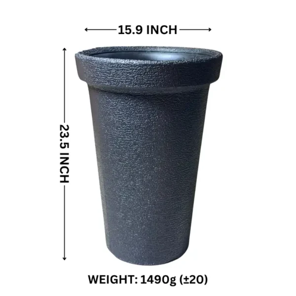 16 Inch Corner Plastic Flower Pot in grey by Thermosole, model TIL-1029
