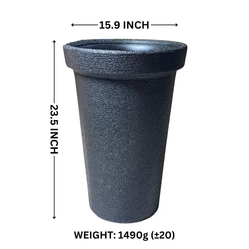 16 Inch Corner Plastic Flower Pot in grey by Thermosole, model TIL-1029