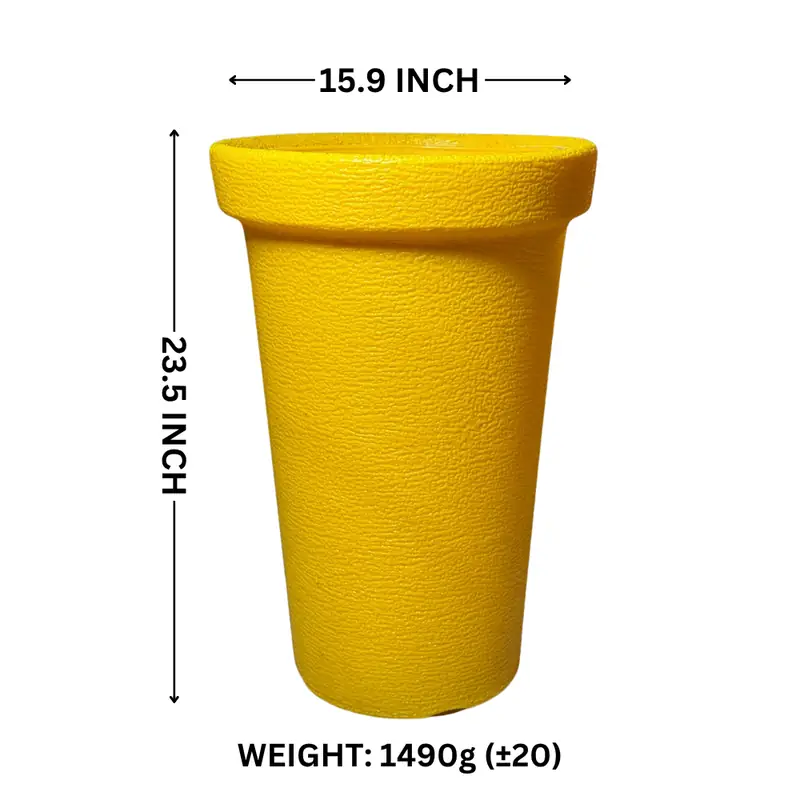 16 Inch Corner Plastic Flower Pot in yellow by Thermosole, model TIL-1029