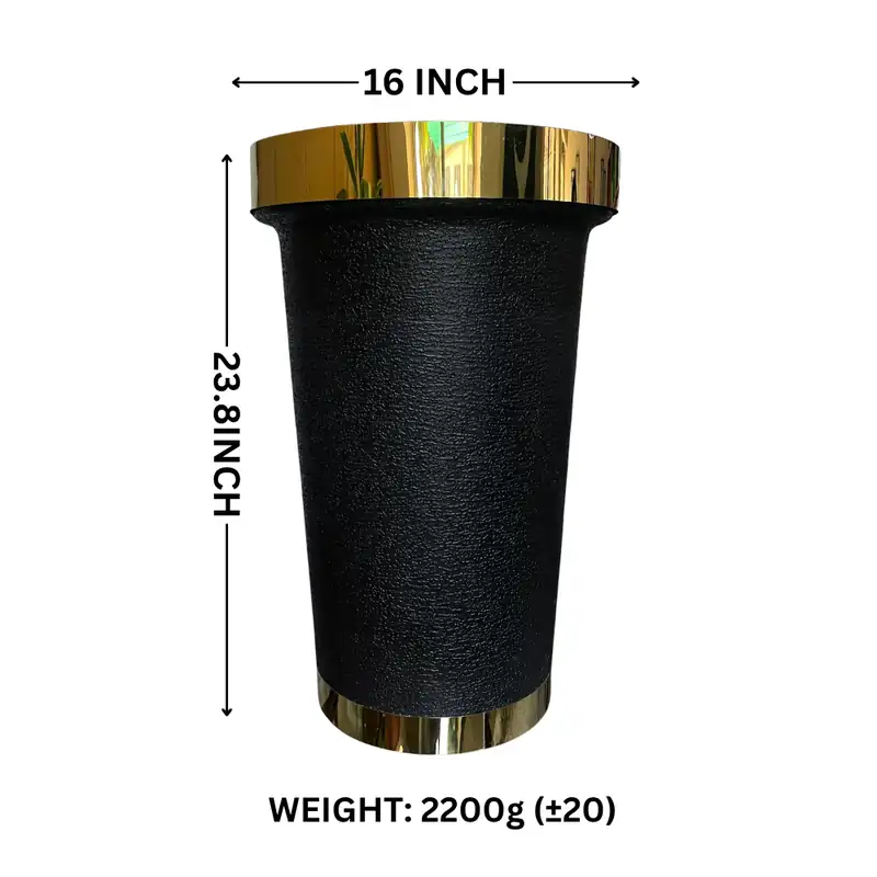 16 Inch Flower Pot with Metal Ring in black by Thermosole, model TIL-1029