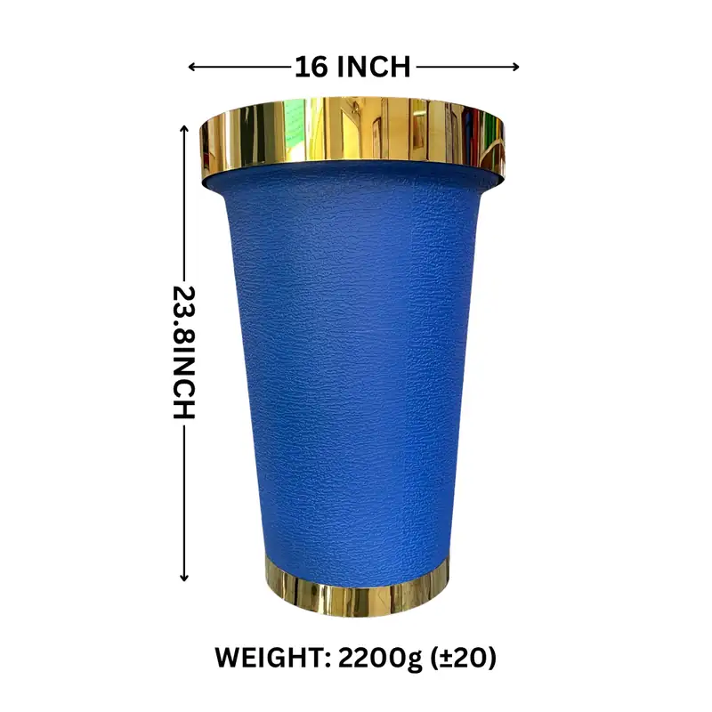 16 Inch Flower Pot with Metal Ring in blue by Thermosole, model TIL-1029