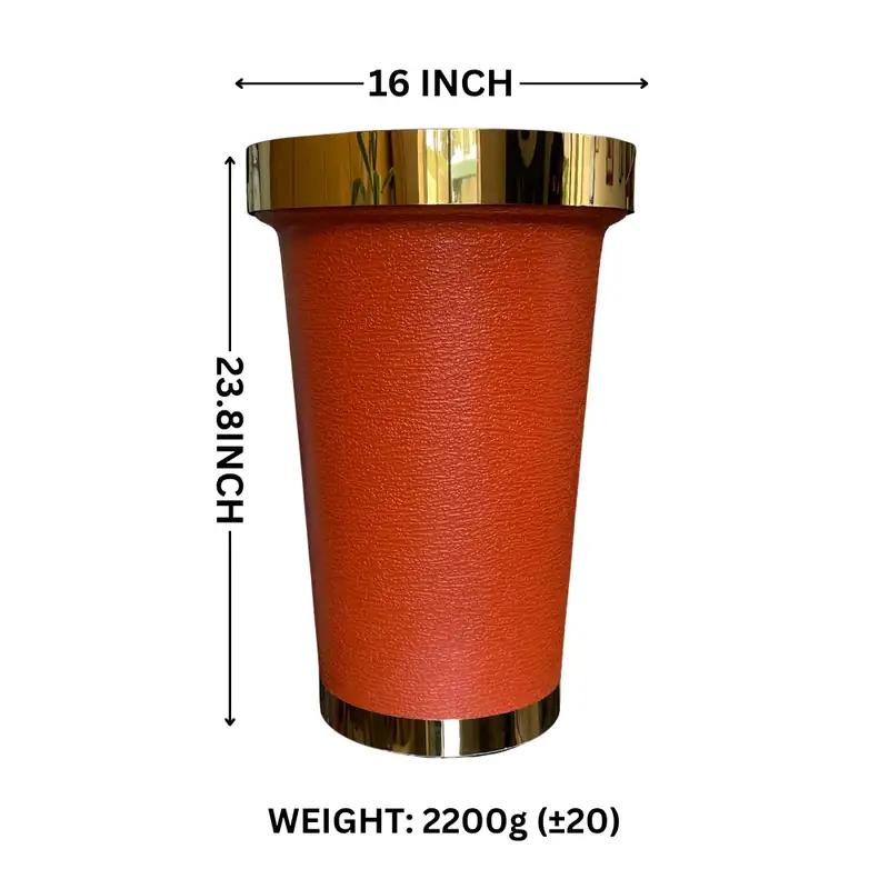 16 Inch Flower Pot with Metal Ring in brown by Thermosole, model TIL-1029