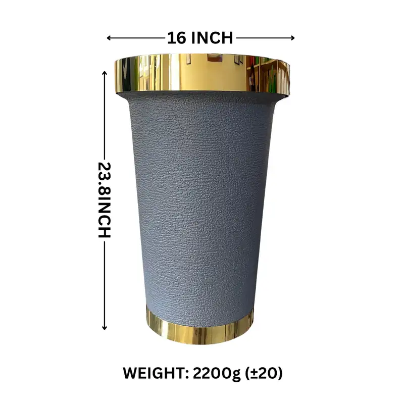16 Inch Flower Pot with Metal Ring in grey by Thermosole, model TIL-1029