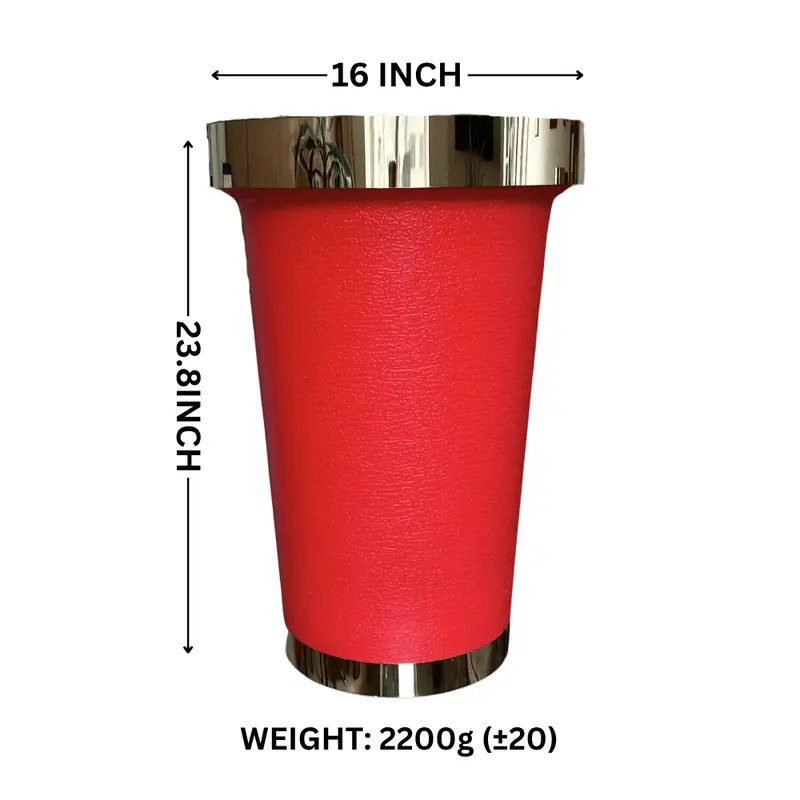 16 Inch Flower Pot with Metal Ring in red by Thermosole, model TIL-1029
