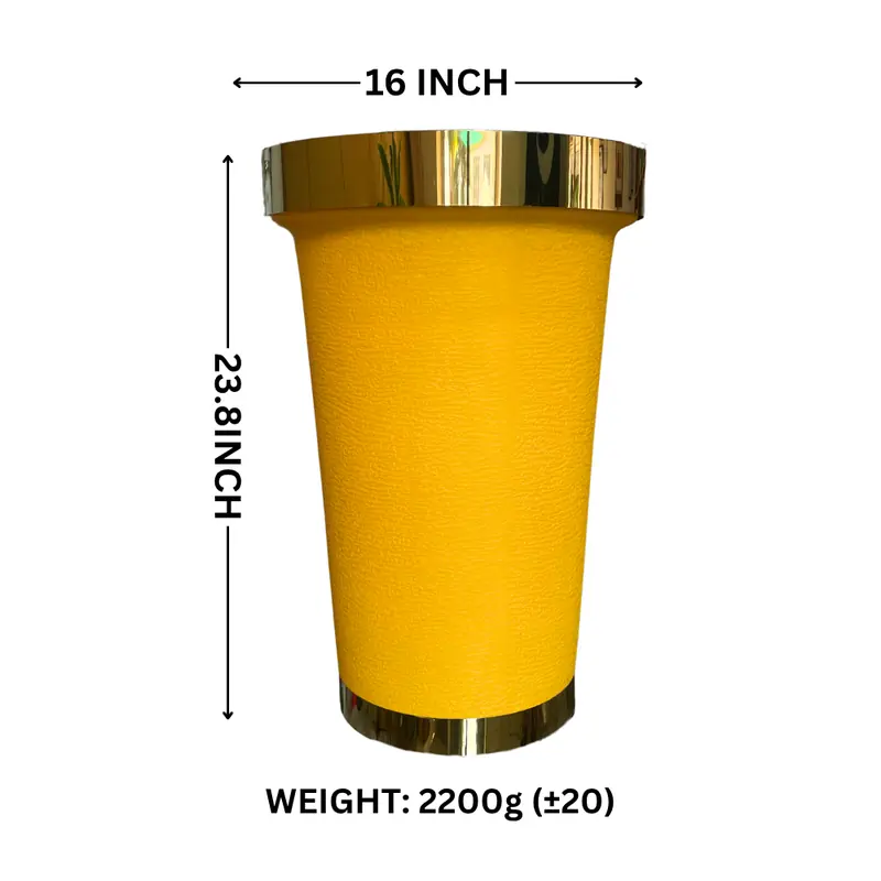 16 Inch Flower Pot with Metal Ring in yellow by Thermosole, model TIL-1029